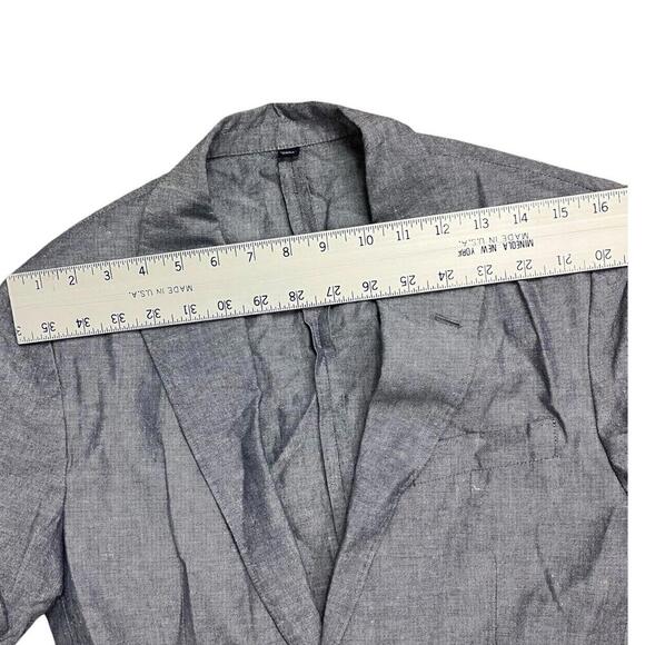 J Crew Blazer Mens 36S Blue Linen Blend Ludlow Baird McNutt Slim Unstructured - Picture 7 of 12